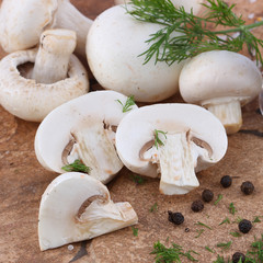 Fresh vegetables and fruits on the wooden board