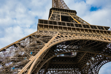 Wide Angle View Of The Eiffel Tower