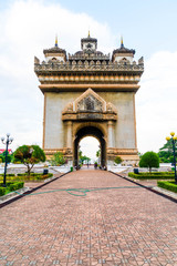Fototapeta na wymiar Patuxay Monument in Vientiane, Laos.
