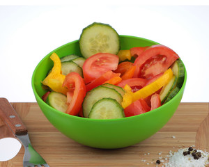 Fresh salad on the shredder