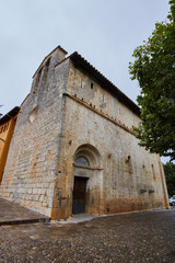 Fototapeta na wymiar Medieval church of Oix, Girona, Spain