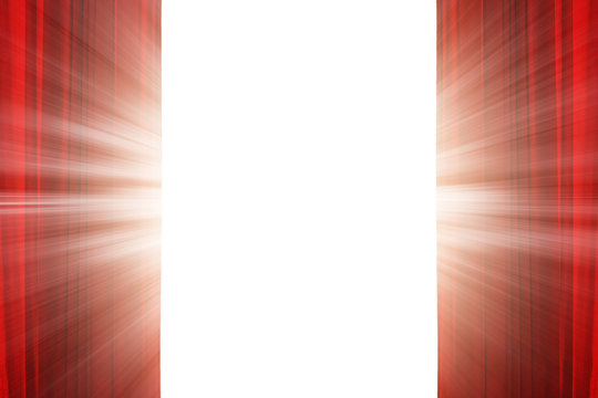Isolated red curtain and light
