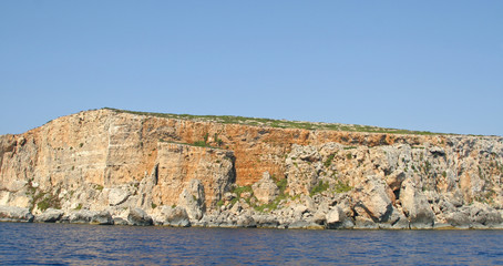 View of Coastline with generic rock, Gozo, Malta