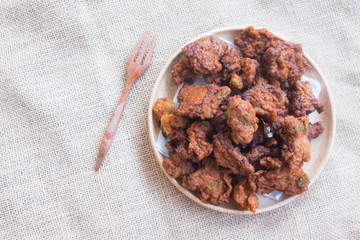 Thai cuisine of fried fishcake (Tod Mun Pla)