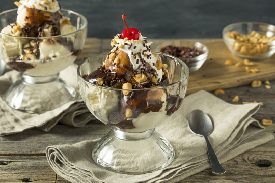 Sweet Homemade Ice Cream Sundae