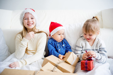 Family celebrating christmas