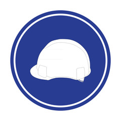 Vector image of a sign with a picture of a construction helmet
