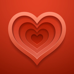 Heart cutted out shape.Template for Valentine's or wedding day. Vector concept design.