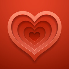 Heart cutted out shape.Template for Valentine's or wedding day. Vector concept design.