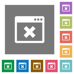 Application cancel square flat icons