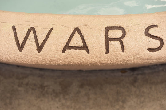 Wars Word Text On Cement