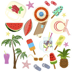 Summer icons set. Vector illustration eps 10