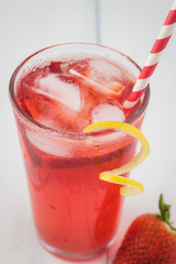 Homemade strawberry rhubard lemonade.
