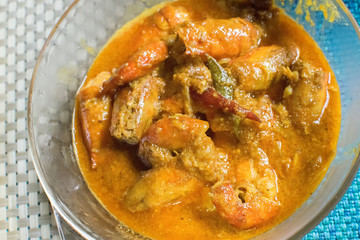 Prawns served in a bowl