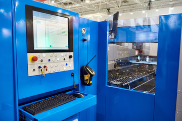 Workplace of operator laser cutting machine