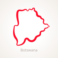 Botswana - Outline Map