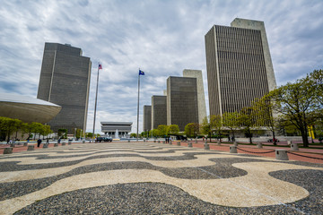 Buildings at the Empire State Plaza, in Albany, New York.