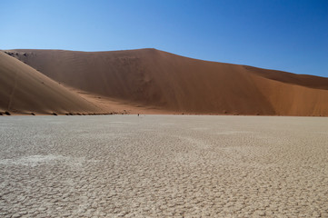 Sossusvlei Salt Pan Desert Landscape with Dune, Namibia