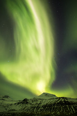 Northern Light Aurora borealis at Kirkjufell Iceland with fully start in the sky