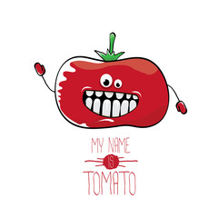 vector funny cartoon cute red tomato