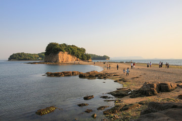 香川県土庄町　夕暮れのエンジェルロード