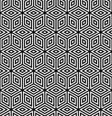 Vector seamless pattern. Modern stylish texture. Monochrome geometric pattern with hexagonal tiles