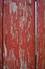 Red Peeling Paint on Covered Bridge