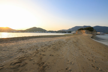 香川県土庄町　夕暮れのエンジェルロード