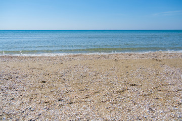 sun of summer time on sky and sand of beach