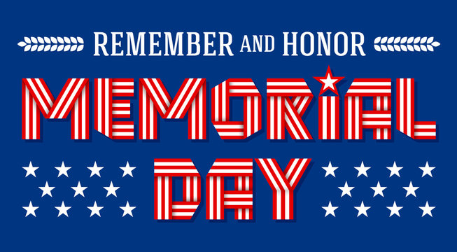 US Memorial Day greeting card. Vector illustration.