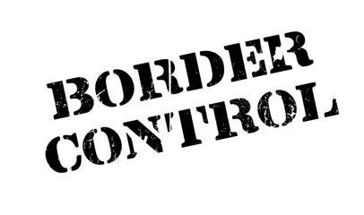 Border Control rubber stamp. Grunge design with dust scratches. Effects can be easily removed for a clean, crisp look. Color is easily changed.