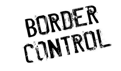 Border Control rubber stamp. Grunge design with dust scratches. Effects can be easily removed for a clean, crisp look. Color is easily changed.