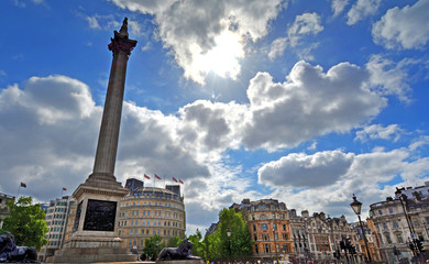Trafalgar Square in London, UK