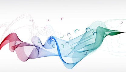 Abstract waves over white