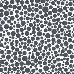 Seamless black and white circles vector pattern.