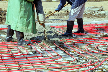 pouring concrete slab