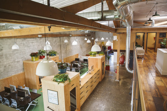 High angle view of modern kitchen