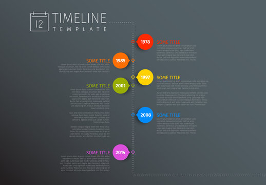 Colorful Vertical Dotted Line Timeline Inforgraphic