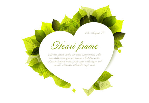 Spring Heart and Leaves Card Layout