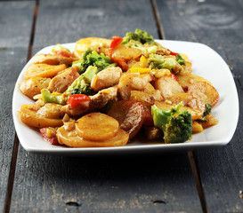 Healthy Cooking Chicken Broccoli and Sweet Potato