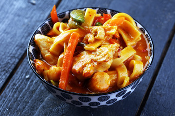 Chicken chow mein a popular oriental dish available at chinese take outs