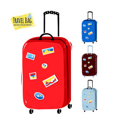 Collection of vector illustrations of travel bags