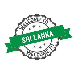 Welcome to Sri Lanka stamp illustration