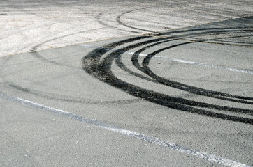 Abstract road background with tracks of tires.