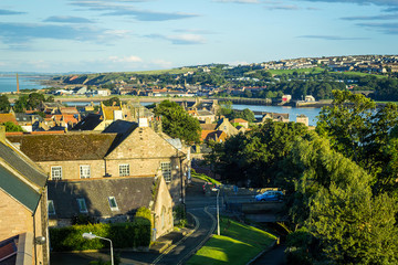 Fototapeta na wymiar Panorama of Berwick upon Tweed in England, UK