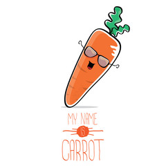 vector funny cartoon orange carrot isolated