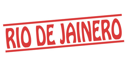 Rio de Jainero red square grunge stamp on white