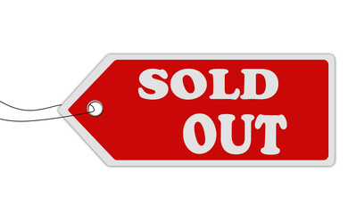 Sold out red  price tag