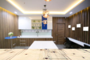Wooden table in Meeting Room