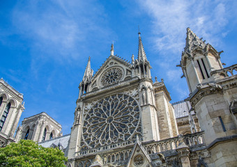 Sideview of the Cathedral Notre Dame at the Ile de la Cité at Paris